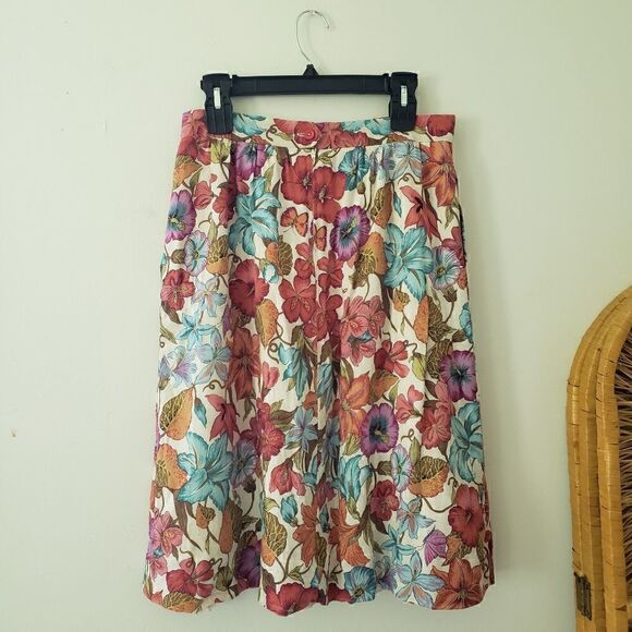 Handmade Floral Midi Skirt   - Picture 4 of 5